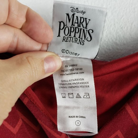 Torrid Her Universe Womens Size 3X Mary Poppins Red Cap Sleeve Dress - Picture 3 of 7